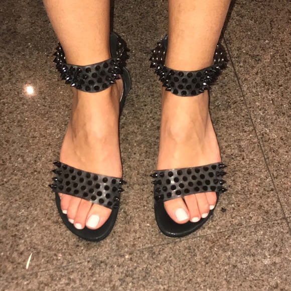 black spike sandals